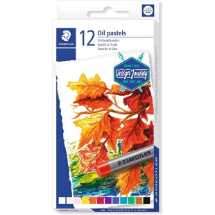 Staedtler Pastels a  l'huile de tres haute qualite, Couleurs profondes et resistantes a  l'eau, etui carton avec 12 couleurs ass