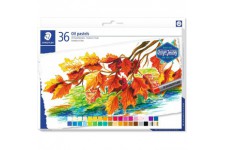 Staedtler Pastels a  l'huile de qualite professionnelle, Couleurs profondes et resistantes a  l'eau, etui carton avec 36 couleur