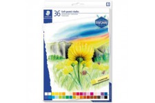 Staedtler Pastels tendres de qualite professionnelle, Couleurs lumineuses et facilement miscibles, etui carton avec 36 couleurs 