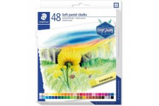 Staedtler Pastels tendres de tres haute qualite, Couleurs lumineuses et facilement miscibles, etui carton avec 48 couleurs assor