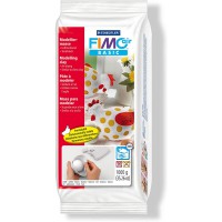 Staedtler Fimo air basic 8101, Pate a  modeler durcissant a  l'air, Pain de 1000 g blanc, 8101-0