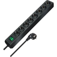 Eco-Line Multiprise avec interrupteur , 8-prises / cable 3m (noir)