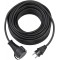 1161420 Cordon prolongateur de qualite IP44 en Caoutchouc, Noir, 5 m