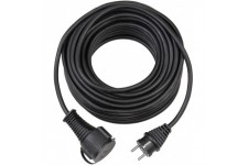 1161420 Cordon prolongateur de qualite IP44 en Caoutchouc, Noir, 5 m