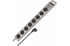 Super-Solid / 8-prises 2,5m 4.500A (argent) avec Protection contre les surtensions