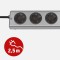 Super-Solid / 8-prises 2,5m 4.500A (argent) avec Protection contre les surtensions