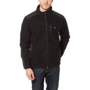 Ultrasport Veste polaire pour homme - Gilet polaire zippe - Veste de randonnee noire 3 poches - Blouson polaire pour homme hiver