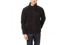 Ultrasport Veste polaire pour homme - Gilet polaire zippe - Veste de randonnee noire 3 poches - Blouson polaire pour homme hiver
