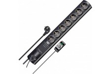 1153300467 Primera-Tec Comfort Switch Plus Prolongateur multiprise, Noir, 2m