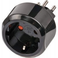 1508642 Adaptateur electrique de voyage : 10,0 A, 250 V (Noir)