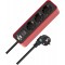 1153230070 Interieur 1.5m Noir, Rouge multiprise - Multiprises (Noir, Rouge, 1,5 m)
