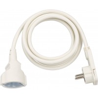 A1943201101168980220 1168980220-Alargador electrico IP20 H05VV-F3G1,5 de 2 m (Blanco) Con clavija Plana, Multicolor, 2 m