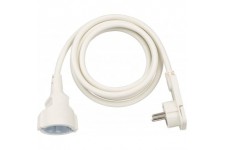 A1943201101168980220 1168980220-Alargador electrico IP20 H05VV-F3G1,5 de 2 m (Blanco) Con clavija Plana, Multicolor, 2 m