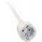 A1943201101168980220 1168980220-Alargador electrico IP20 H05VV-F3G1,5 de 2 m (Blanco) Con clavija Plana, Multicolor, 2 m