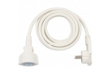 A1943201301168980230 1168980230-Alargador electrico IP20 H05VV-F3G1,5 de 3 m (Blanco) Con clavija Plana, Multicolor, 3 m