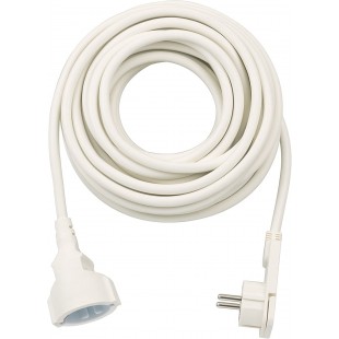 A1943251301168980210 1168980210-Alargador electrico IP20 H05VV-F3G1,5 de 10 m (Blanco) Con clavija Plana, Multicolor, 10m