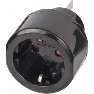 1508440 Adaptateur Secteur de Voyage Prise de Terre/Australie-Chine, Noir