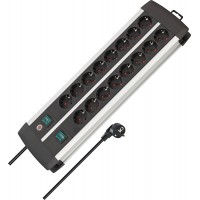 1391000916 - Base maºltiple Premium-Alu-Line Technics Con 2 y 3 interruptores (16 Tomas)