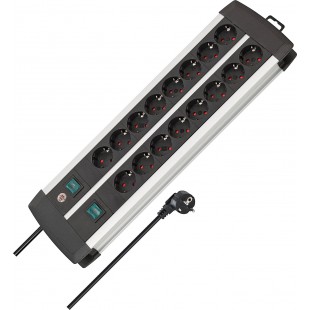 1391000916 - Base maºltiple Premium-Alu-Line Technics Con 2 y 3 interruptores (16 Tomas)