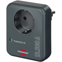 Adaptateur de prise avec protection anti-surtension 13500 A pour appareils electriques Anthracite