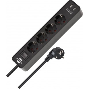 1153240006 - Base maºltiple Ecolor Con disea±o compacto y puertos USB (Color Negro)