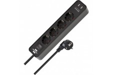 1153240006 - Base maºltiple Ecolor Con disea±o compacto y puertos USB (Color Negro)