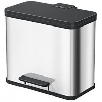 - Poubelle de tri selectif 2 bacs a  pedale 25L (17+9) Hailo a–ko Duo Plus L Coloris - Inox