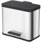 - Poubelle de tri selectif 3 bacs a  pedale 30L (9+9+9) Hailo a–ko Trio Plus L Coloris - Inox