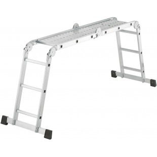 M60 7412-037 echelle Universelle en Aluminium 4 x 3 echelons avec Pont de Travail, echelle Simple et escabeau en 1 Charge maxima