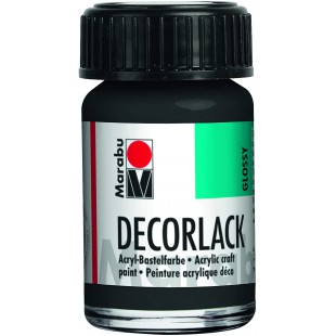11300039073 - Peinture acrylique noire 073-15 ml - Vernis acrylique brillant a base d'eau - Resistant aux intemperie