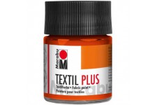 -Textil Plus: Peinture pour Tissus fonces 50ml Pot : rougedish Orange