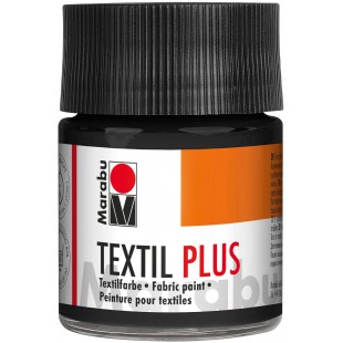 -Textil Plus: Peinture pour Tissus fonces 50ml Pot : Noir