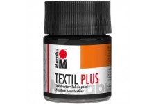 -Textil Plus: Peinture pour Tissus fonces 50ml Pot : Noir