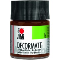  Flacon Verre 50 ml Peinture Acrylique "Decormatt" Marron Clair