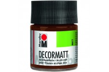  Flacon Verre 50 ml Peinture Acrylique "Decormatt" Marron Clair