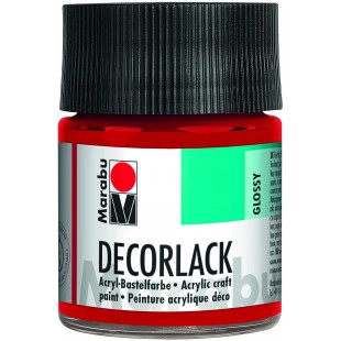 Peinture acrylique « Decorlack », rouge cerise, 50 ml, en verre