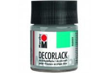 Vernis acrylique « Decorlack », argente metallique, 50 ml, dans un verre VE 1.