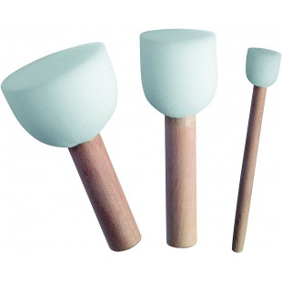 Pochoir Brosse, Bois, Blanc, Lot de 3