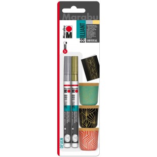 Brillant Painter 01210000080 - Stylo de peinture universel, brillant, couvrant, sechage rapide, pour metal, plastique et verre, 