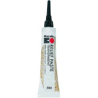 Pochoir Motif 584 20 ML Pate a  Relief Peinture, Paillettes Or