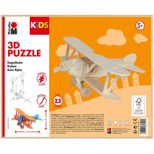 0317000000001 Kids 3D Puzzle en Bois 25 pieces, env. 21 x 9 cm, Marron