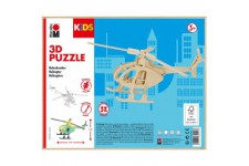 0317000000003 Kids 3D Puzzle en Bois helicoptere 32 pieces env. 26 x 13 cm, Marron