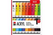 121000201 - Couleurs Acrylique Set, 18 x 36 ML, Acrylfarben