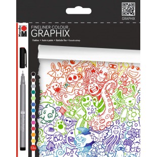 Doodle Supreme Ensemble de 12 Stylos/Marqueurs de Couleur a  Pointe Fine