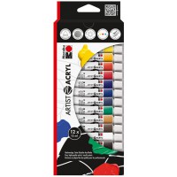 Marabu 122000090 - Artist Acrylique Tri Multicolore 12 x 12 ML