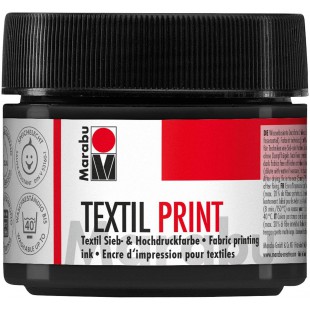 17030050974 - Textil Print - Noir - 100 ml - Serigraphie et haute pression a  base d'eau - Inodore et resistante a  la lumiere -