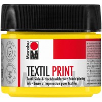 17030050919 - Textile Print Jaune primaire 100 ml, peinture a  base d'eau, inodore et resistante a  la lumiere, longue ouverture