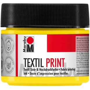 17030050919 - Textile Print Jaune primaire 100 ml, peinture a  base d'eau, inodore et resistante a  la lumiere, longue ouverture