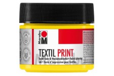 17030050919 - Textile Print Jaune primaire 100 ml, peinture a  base d'eau, inodore et resistante a  la lumiere, longue ouverture