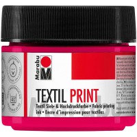 17030050914 Peinture textile Print, tamis et haute pression a  base d'eau, 100 ml, magenta primaire, rouge - version allemande